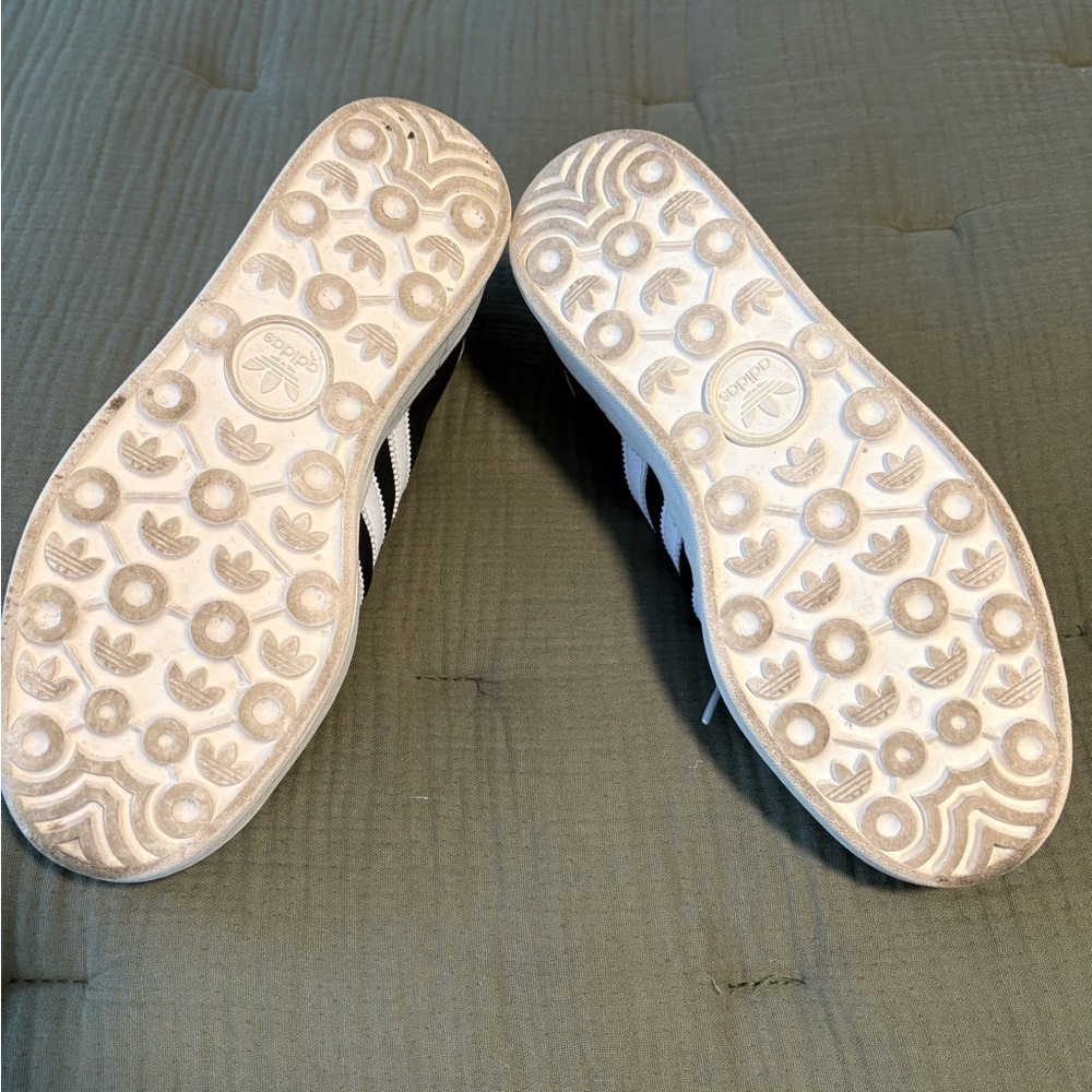 adidas Gazelle Black and White Platform Sneakers - Picture 7 of 8